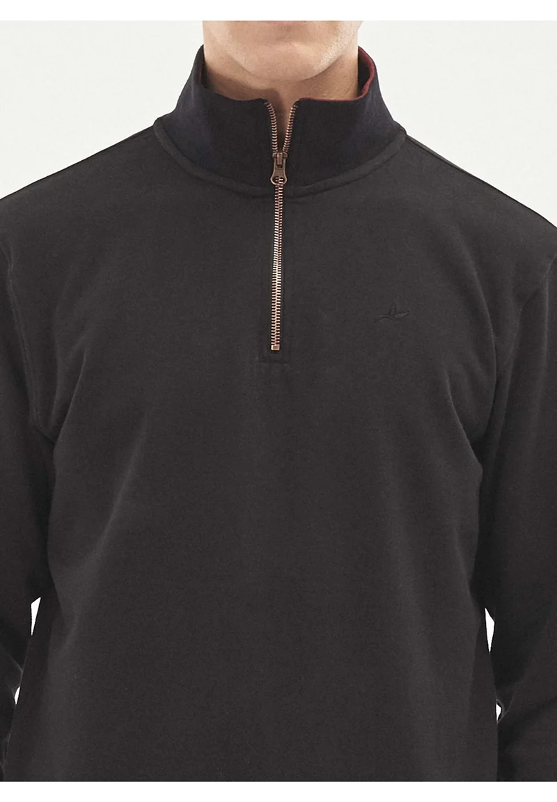 Sweatshirt aus Bio-Baumwolle mit Stehkragen