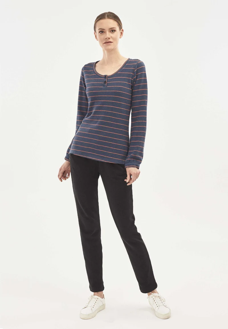 Longsleeve aus Bio-Baumwolle mit Knopfleiste