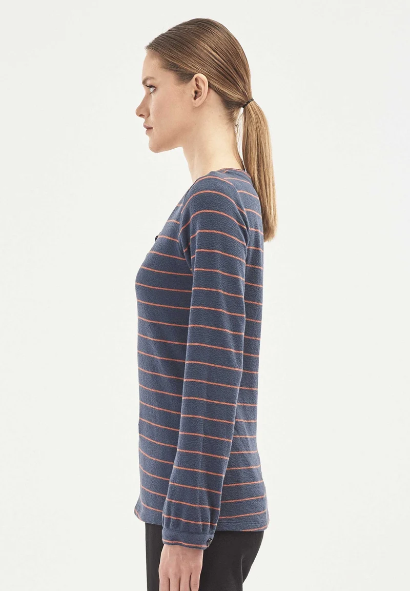 Longsleeve aus Bio-Baumwolle mit Knopfleiste
