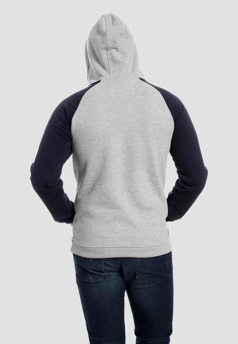 Hoodie aus Bio-Baumwolle mit halbem Reißverschluss