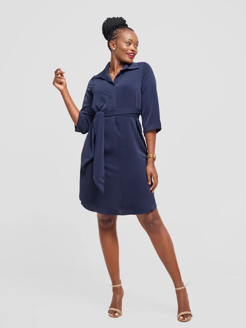 Vivo Nala Shirt Dress - Dark Navy Blue