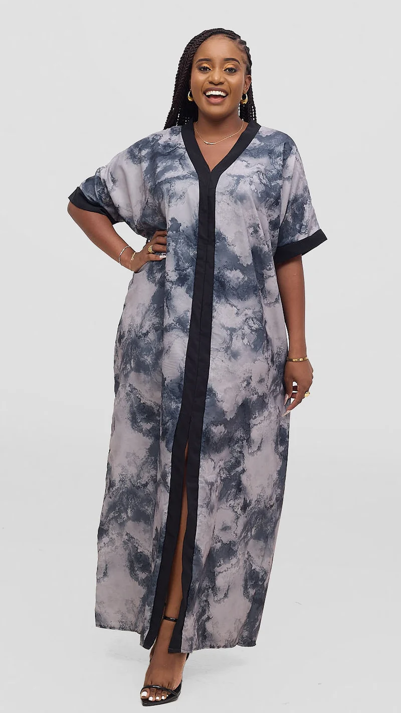 Liliadly Nimbu Kaftan Dress - Grey