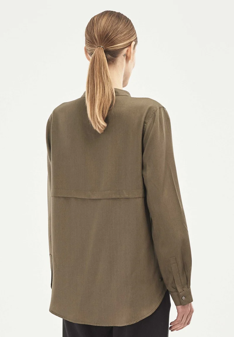 Langarm Bluse aus TENCEL™ Lyocell mit Knopfleiste