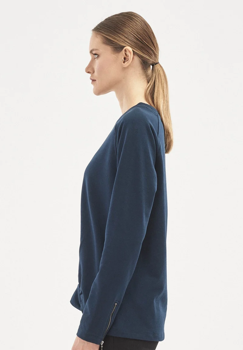 Sweatshirt aus Bio-Baumwolle mit stylischem Saum