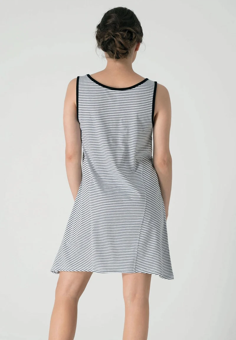Ärmelloses Gestreiftes Jersey-Kleid aus Bio-Baumwolle