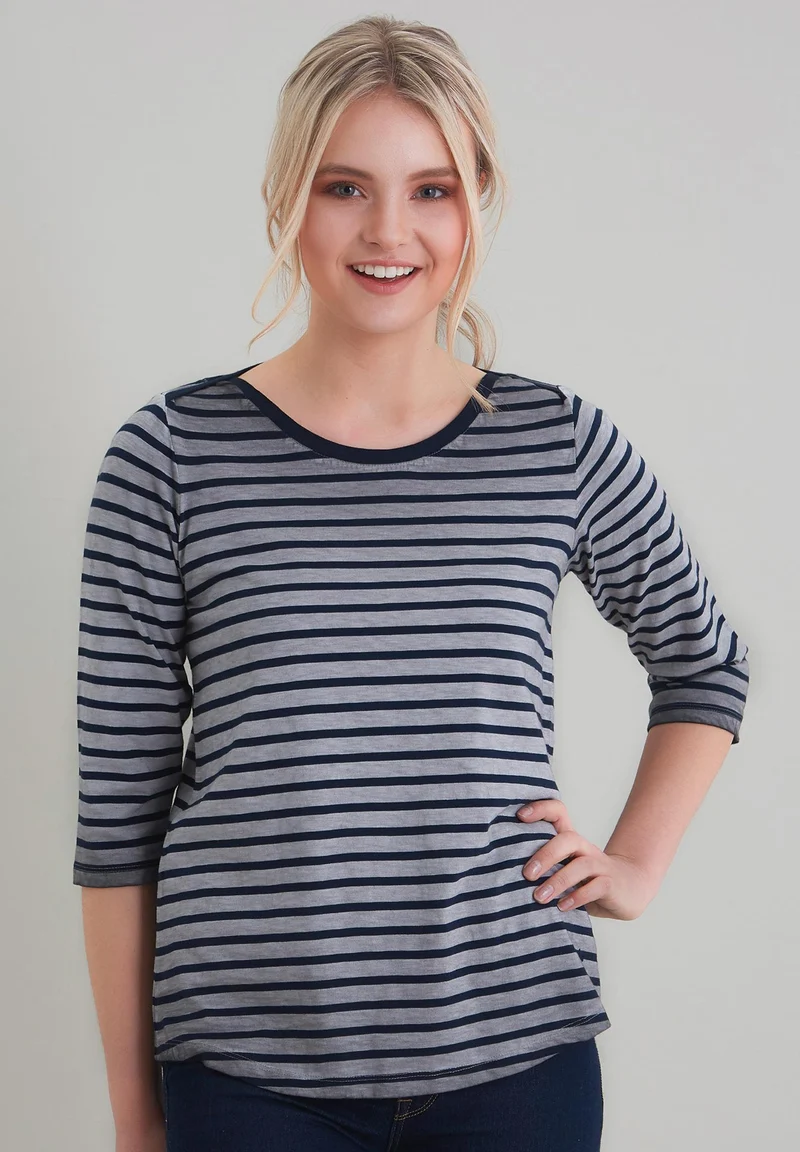 Langarmshirt im trendy Ringel-look aus Bio-Baumwolle
