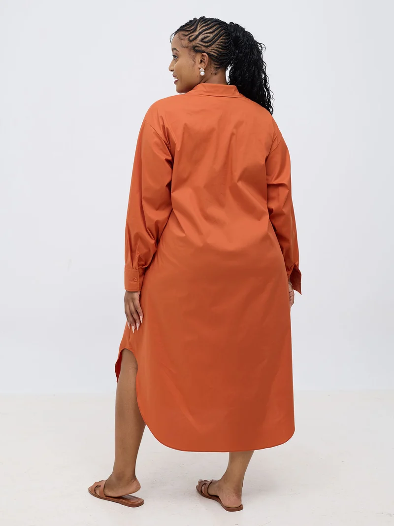 Safari by Vivo Mansi Bishop Sleeve Shacket - Rust