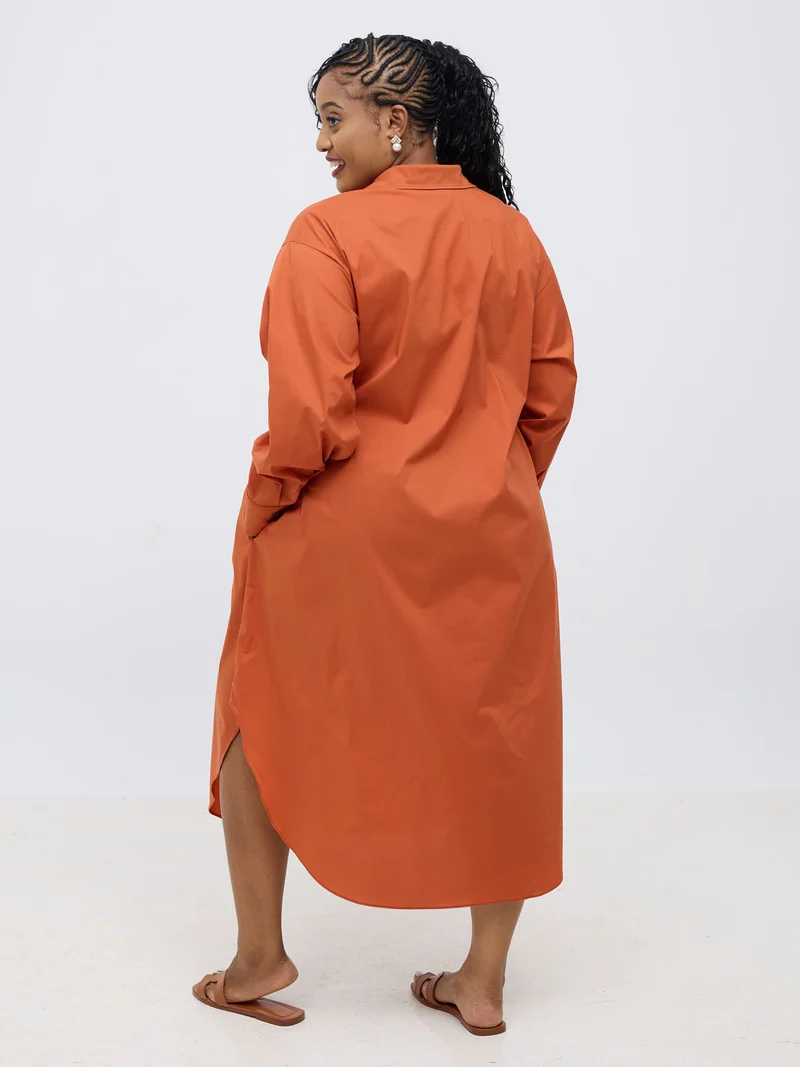 Safari by Vivo Mansi Bishop Sleeve Shacket - Rust