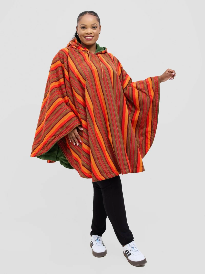 Rafiki Threads Solar Poncho - Orange / Red