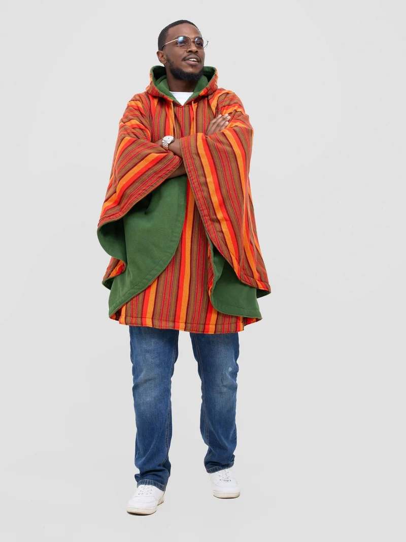 Rafiki Threads Solar Poncho - Orange / Red