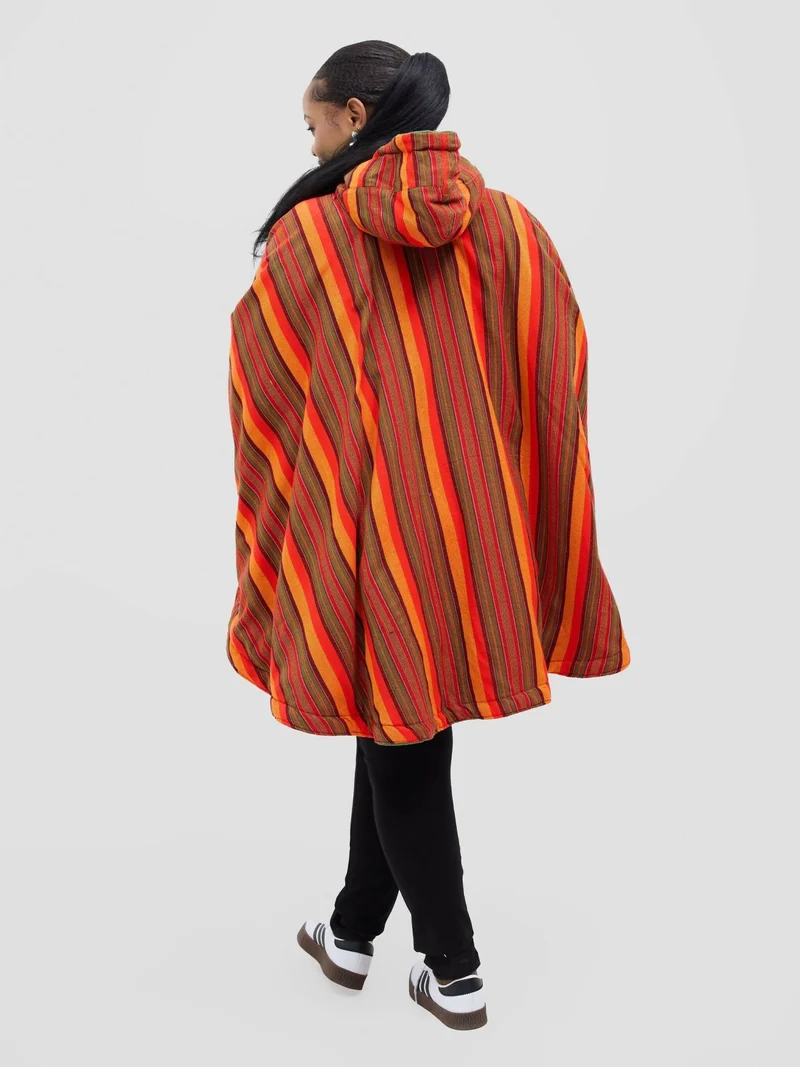 Rafiki Threads Solar Poncho - Orange / Red