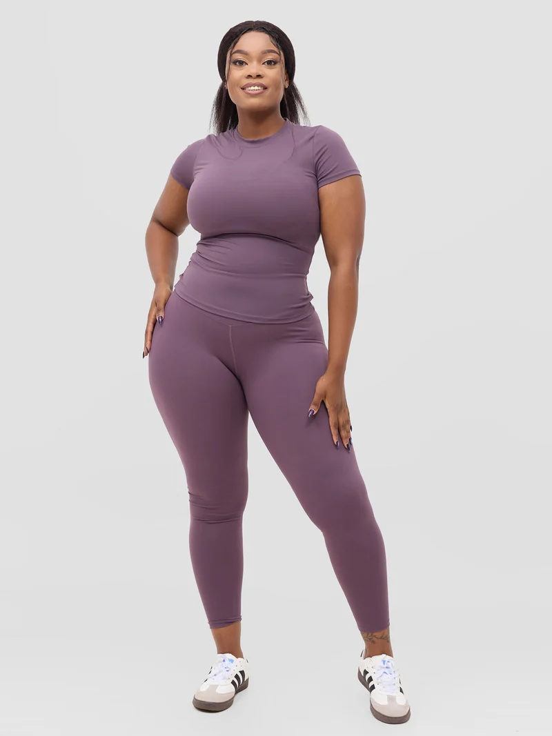 Flen Store Short Sleeve top & Leggings Set - Purple