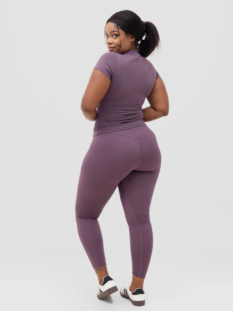 Flen Store Short Sleeve top & Leggings Set - Purple