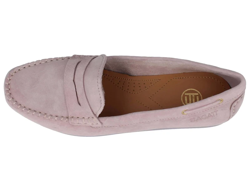 Bagatt Rose Pink Suede Moccasin Shoes-Damen