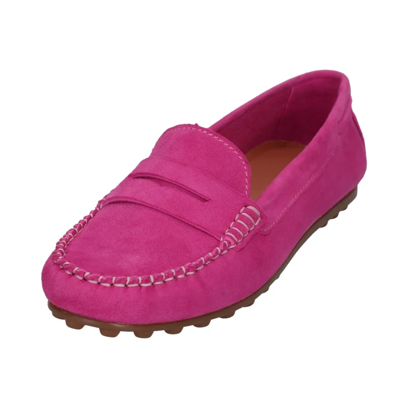 Bagat DAMEN Dark Pink Suede Moccasin Shoes