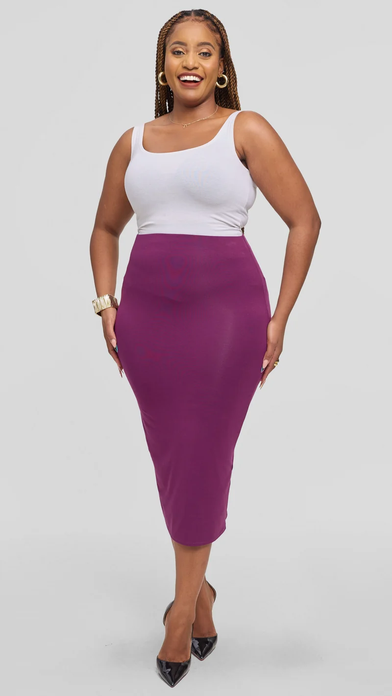 Vivo Double Layered Capri Skirt in Jersey - Dark Purple