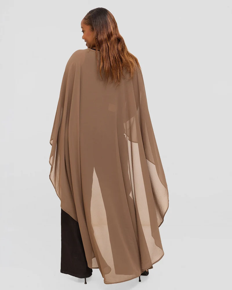 Inrose Monoco Long Kimono Top - Nude