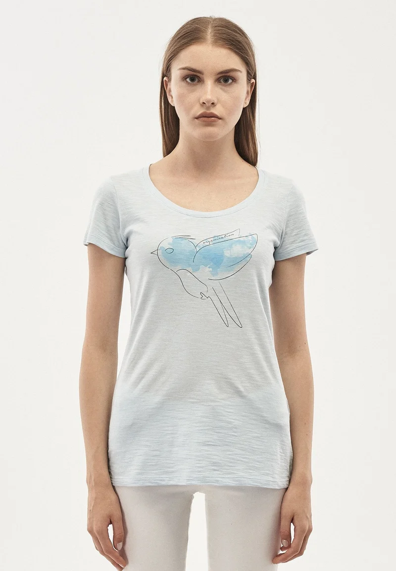 T-Shirt aus Bio-Baumwolle mit Vogel-Print