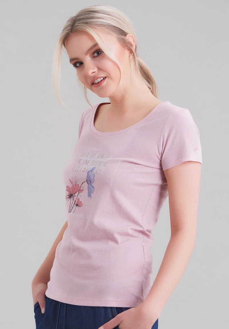 T-Shirt aus Bio-Baumwolle mit Blumenprint