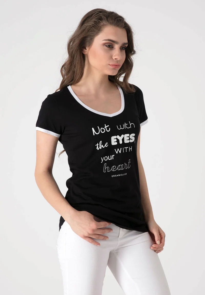 T-Shirt aus Bio-Baumwolle mit Text-Print