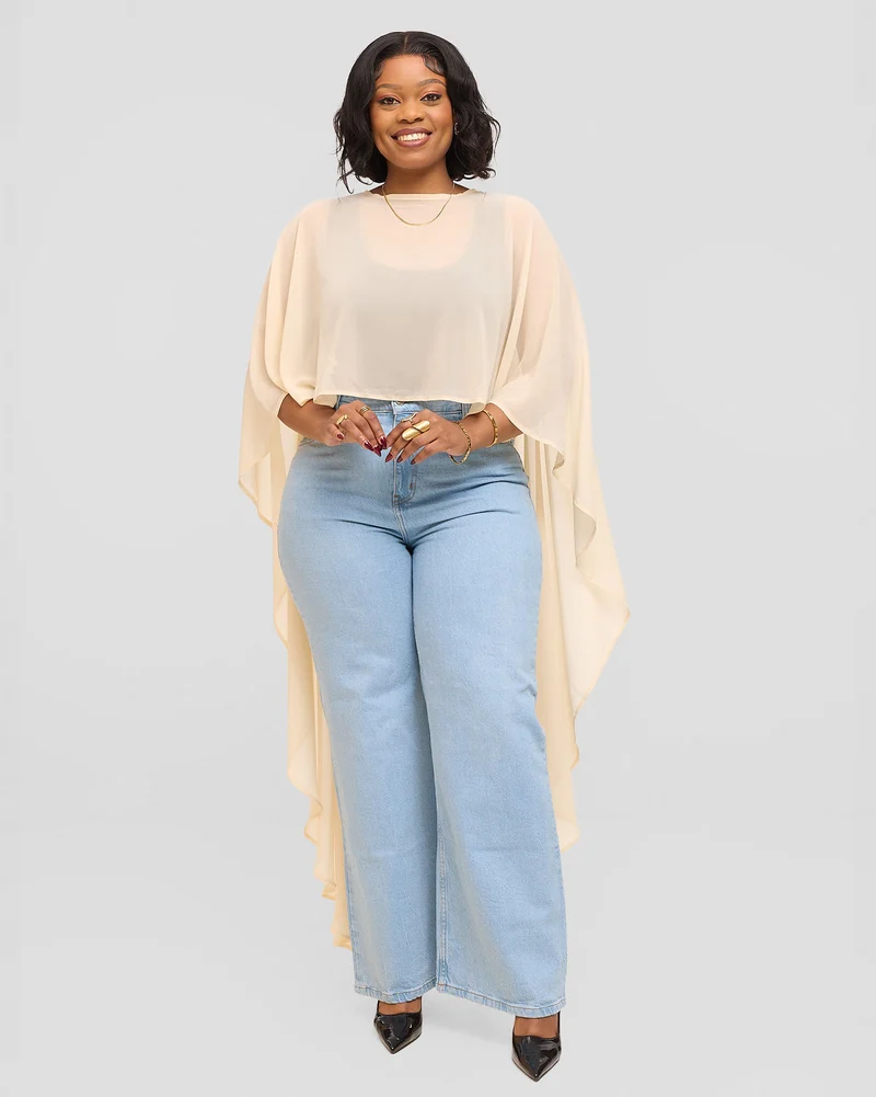Inroses Monaco Long Kimono Top - Cream