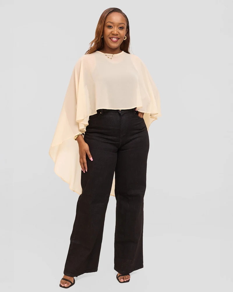 Inroses Monaco Short Kimono Top - Cream