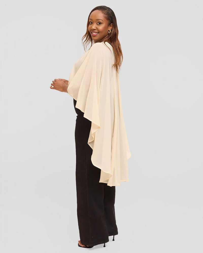 Inroses Monaco Short Kimono Top - Cream