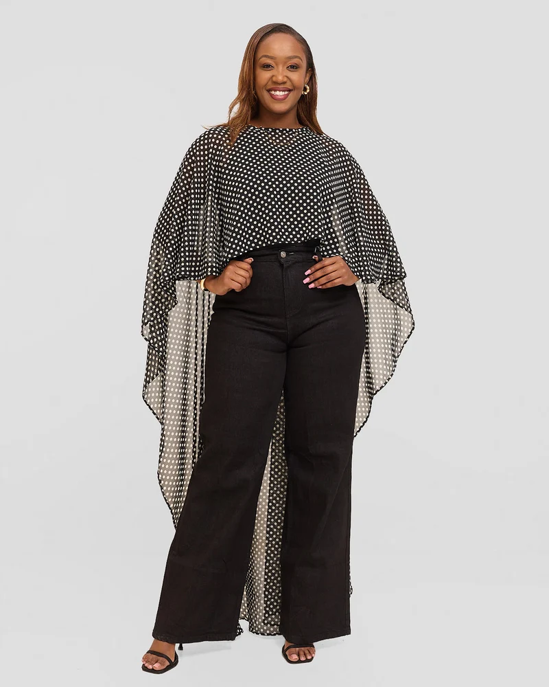 Inroses Monaco Long Kimono Top - Polka dot