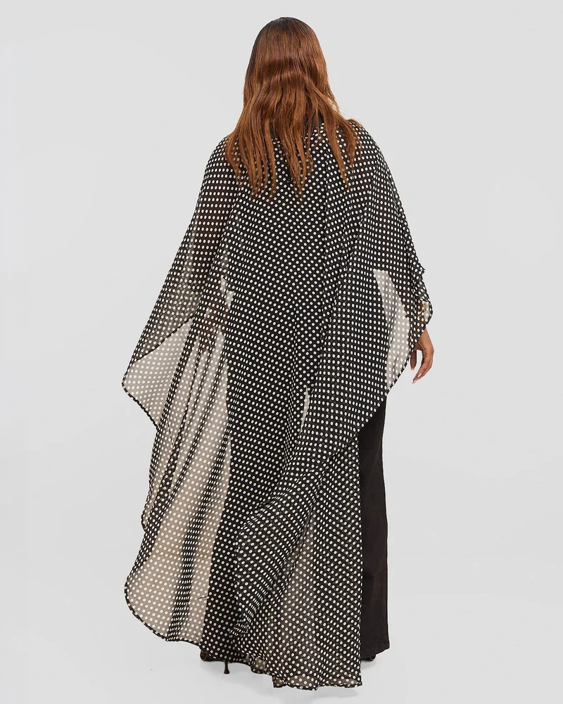 Inroses Monaco Long Kimono Top - Polka dot
