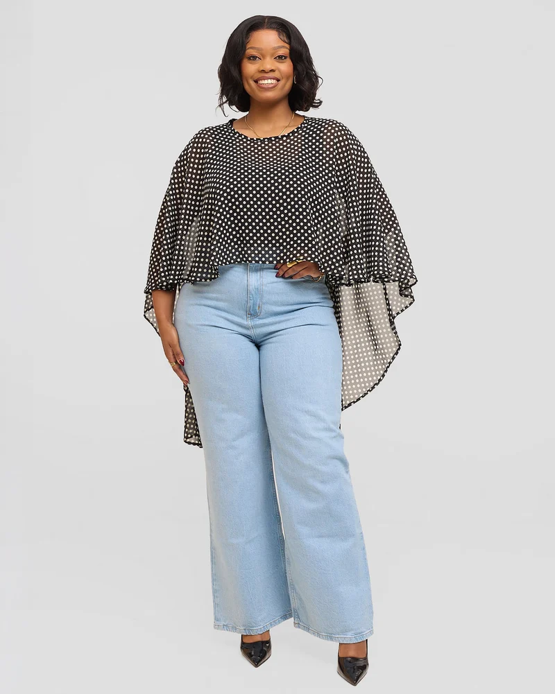Inroses Monaco Short Kimono Top - Polka Dot