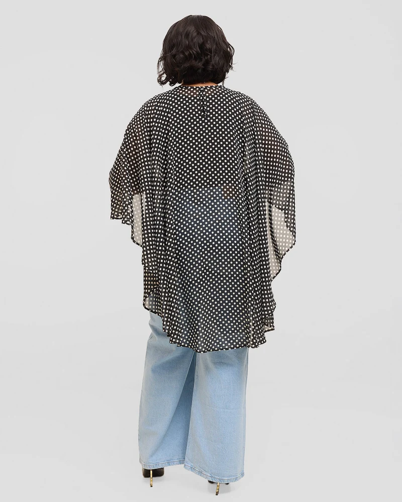 Inroses Monaco Short Kimono Top - Polka Dot