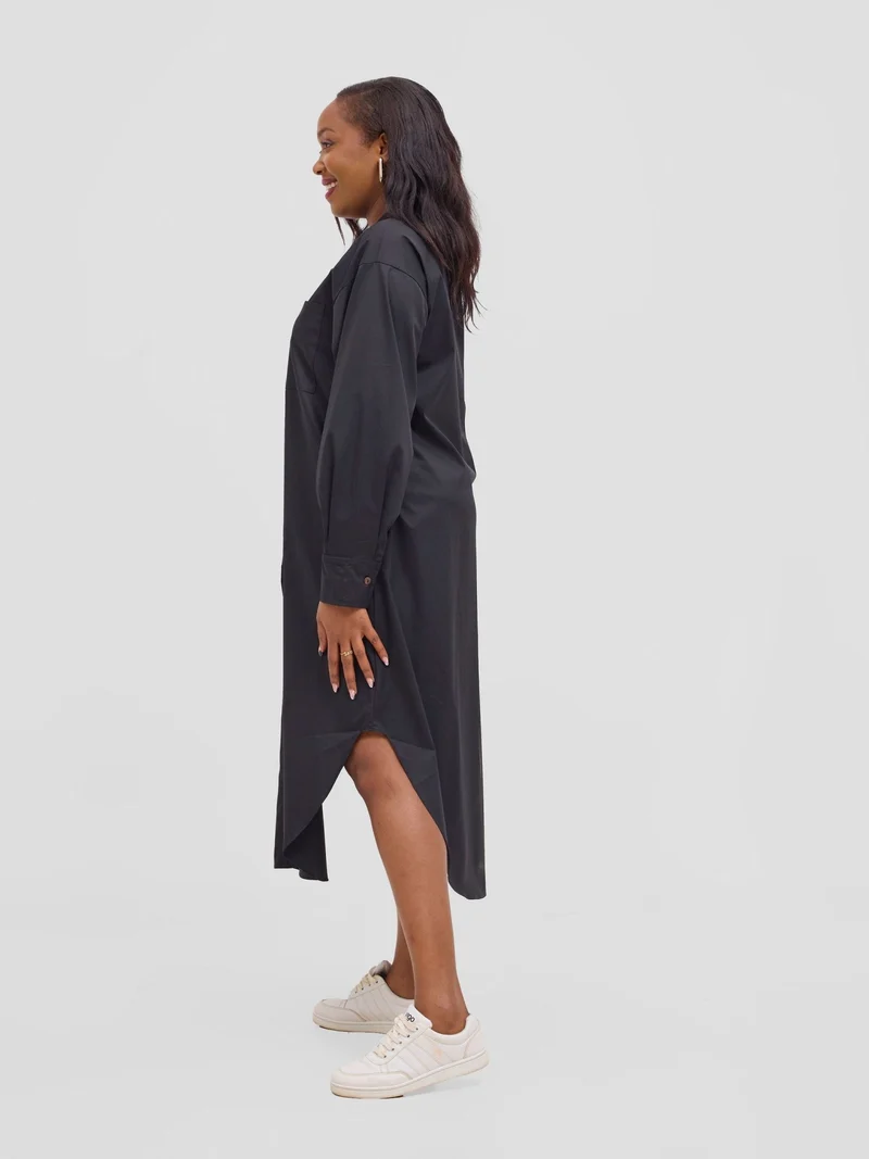Safari by Vivo Mansi Bishop Sleeve Shacket - Black