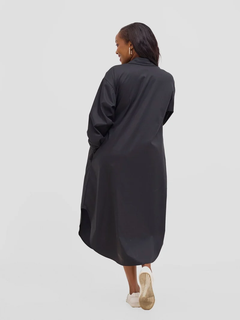 Safari by Vivo Mansi Bishop Sleeve Shacket - Black
