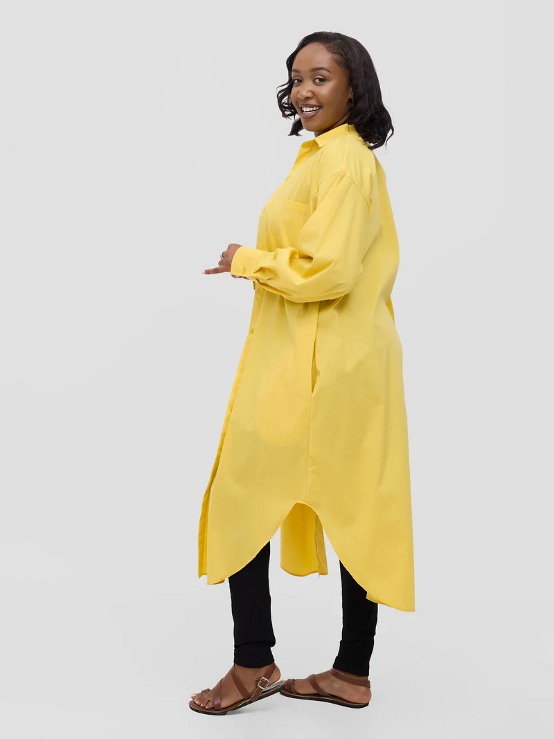 Safari by Vivo Mansi Bishop Sleeve Shacket - Mustard
