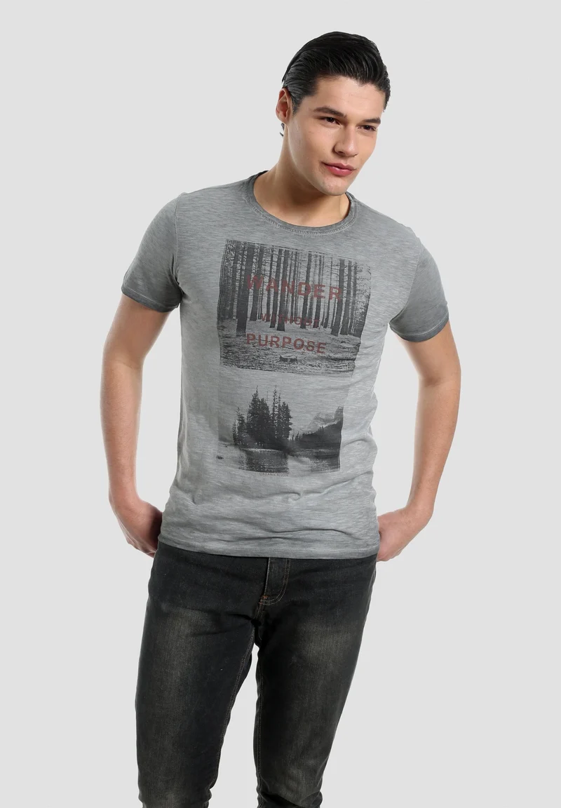 T-Shirt aus Bio-Baumwolle in Vintage-Optik