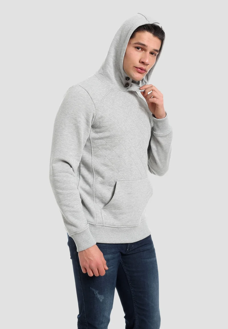 Raglan Stepp Hoodie aus Bio-Baumwolle mit Kängurutasche
