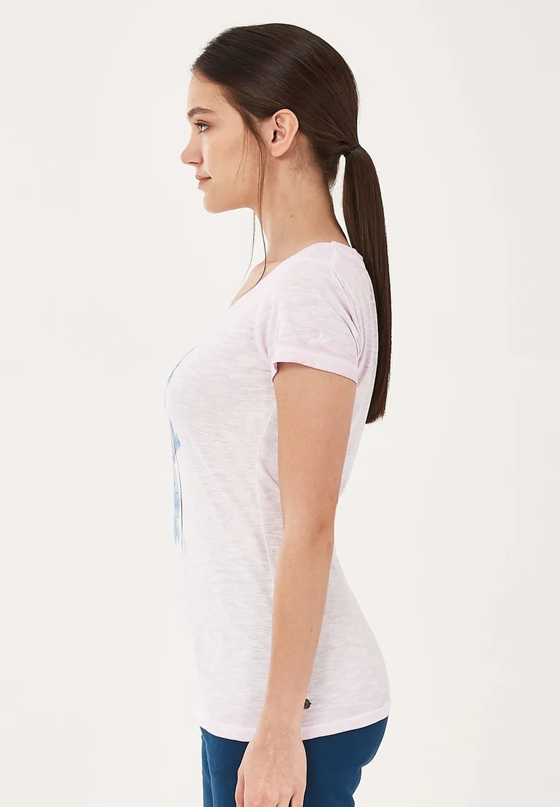 Garment Dyed T-Shirt aus Bio-Baumwolle mit Blumen-Print