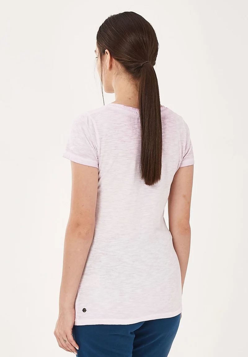 Garment Dyed T-Shirt aus Bio-Baumwolle mit Blumen-Print