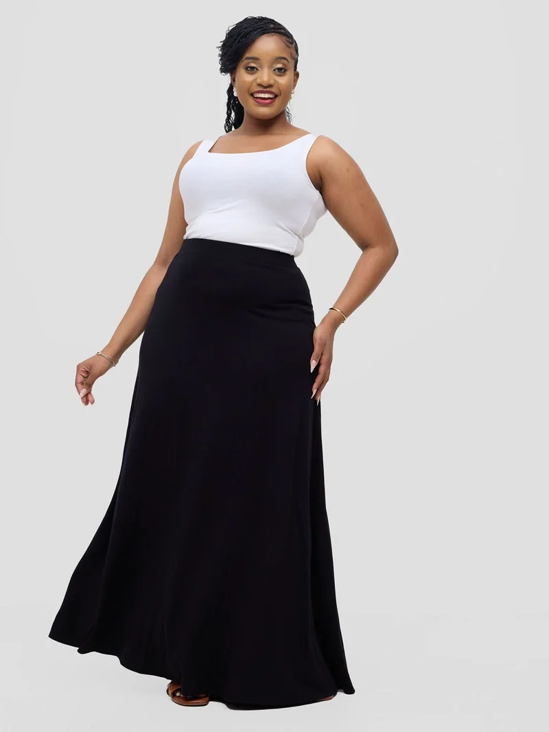 Vivo Basic A-line Maxi Skirt - Black
