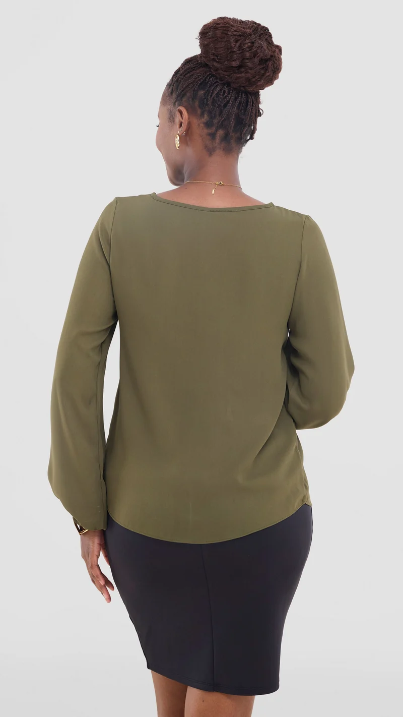 Vivo Basic Bishop Sleeve Top In Chiffon (Double Layered) - Hunters