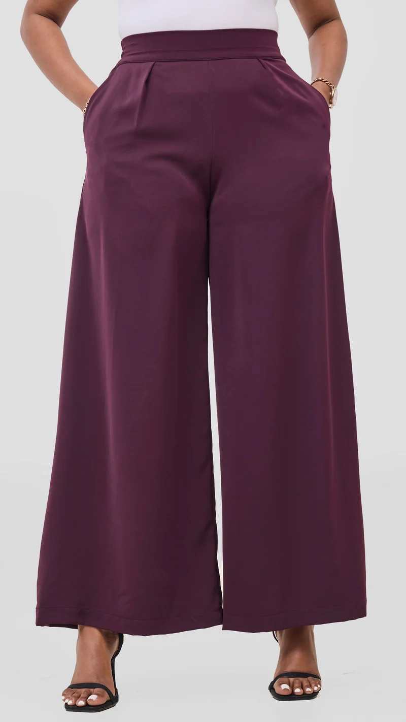 Vivo Ayla Crepe Pants - Mulberry
