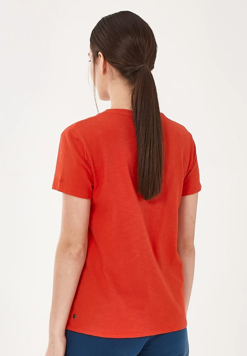 Basic T-Shirt aus Bio-Baumwolle mit V-Ausschnitt