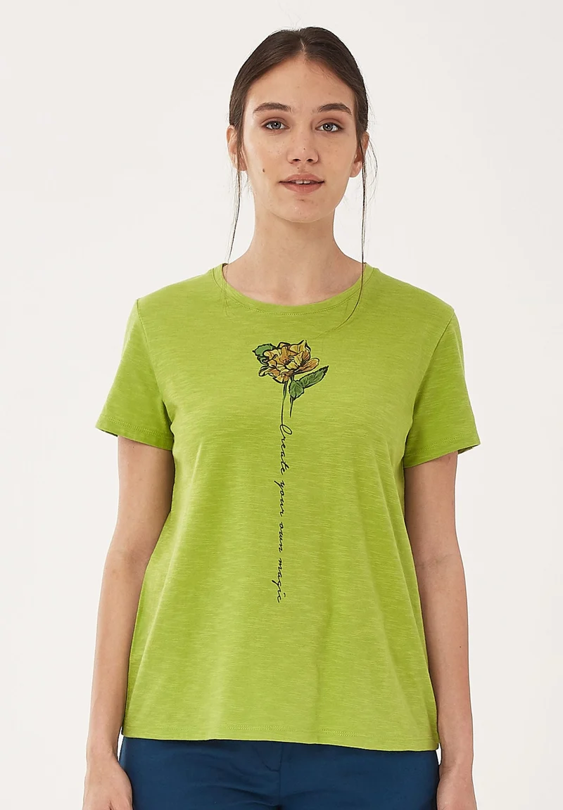 T-Shirt aus Bio-Baumwolle mit Blume-Print