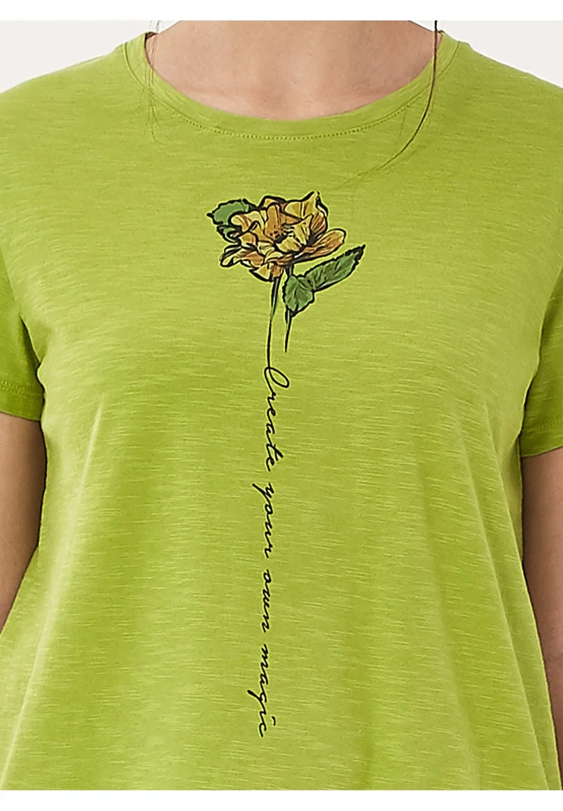 T-Shirt aus Bio-Baumwolle mit Blume-Print