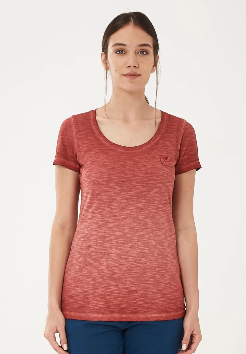 Garment Dyed T-Shirt aus Bio-Baumwolle mit Stickerei