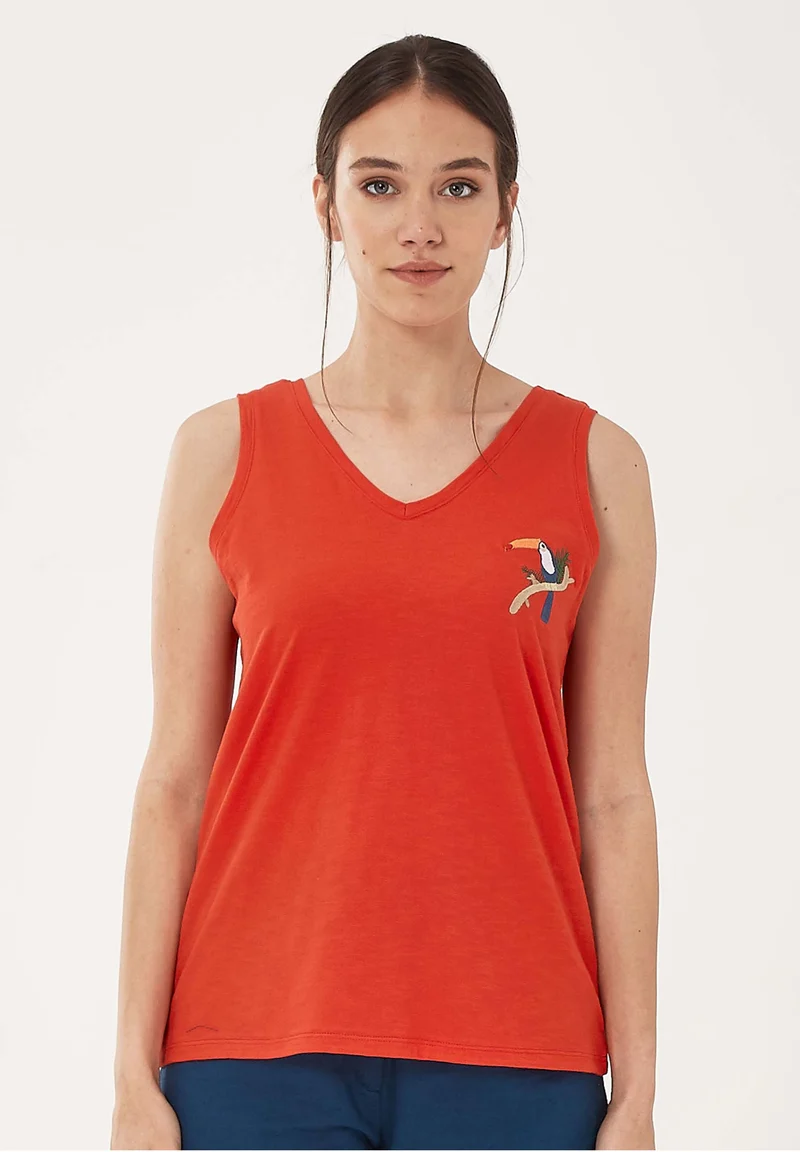 Tank-Top aus Bio-Baumwolle mit Stickerei