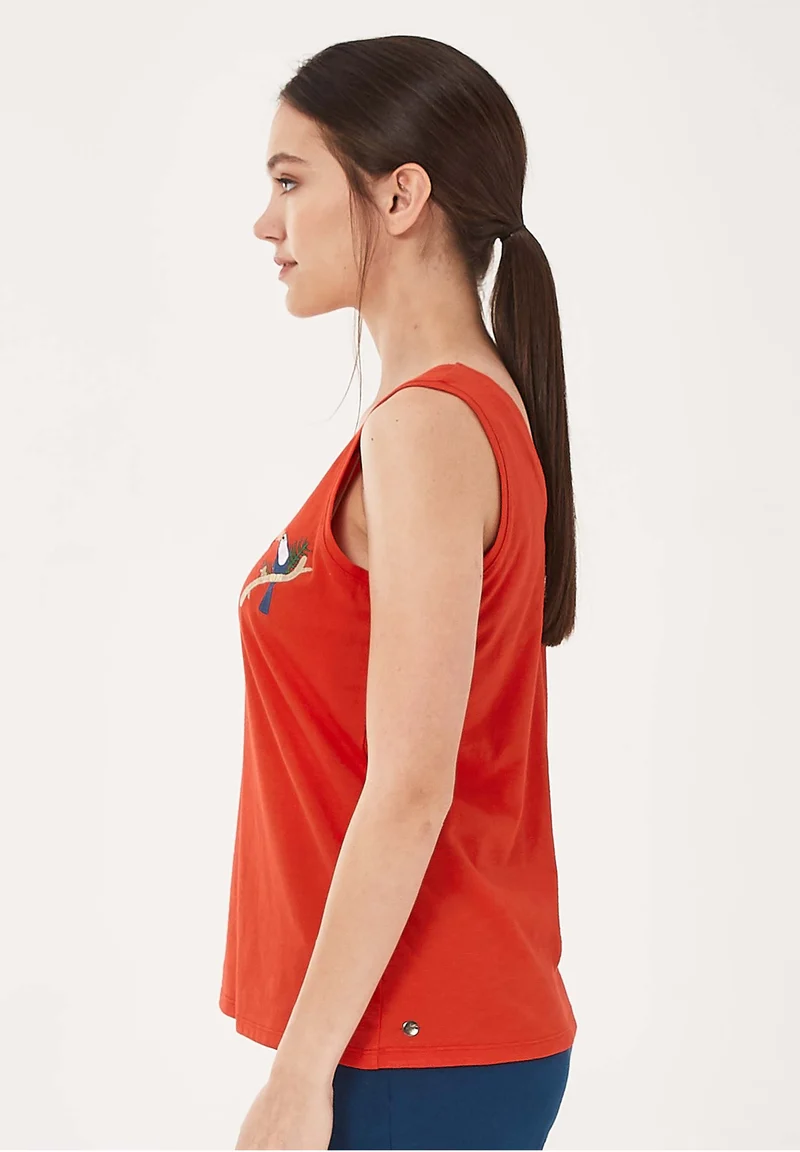 Tank-Top aus Bio-Baumwolle mit Stickerei