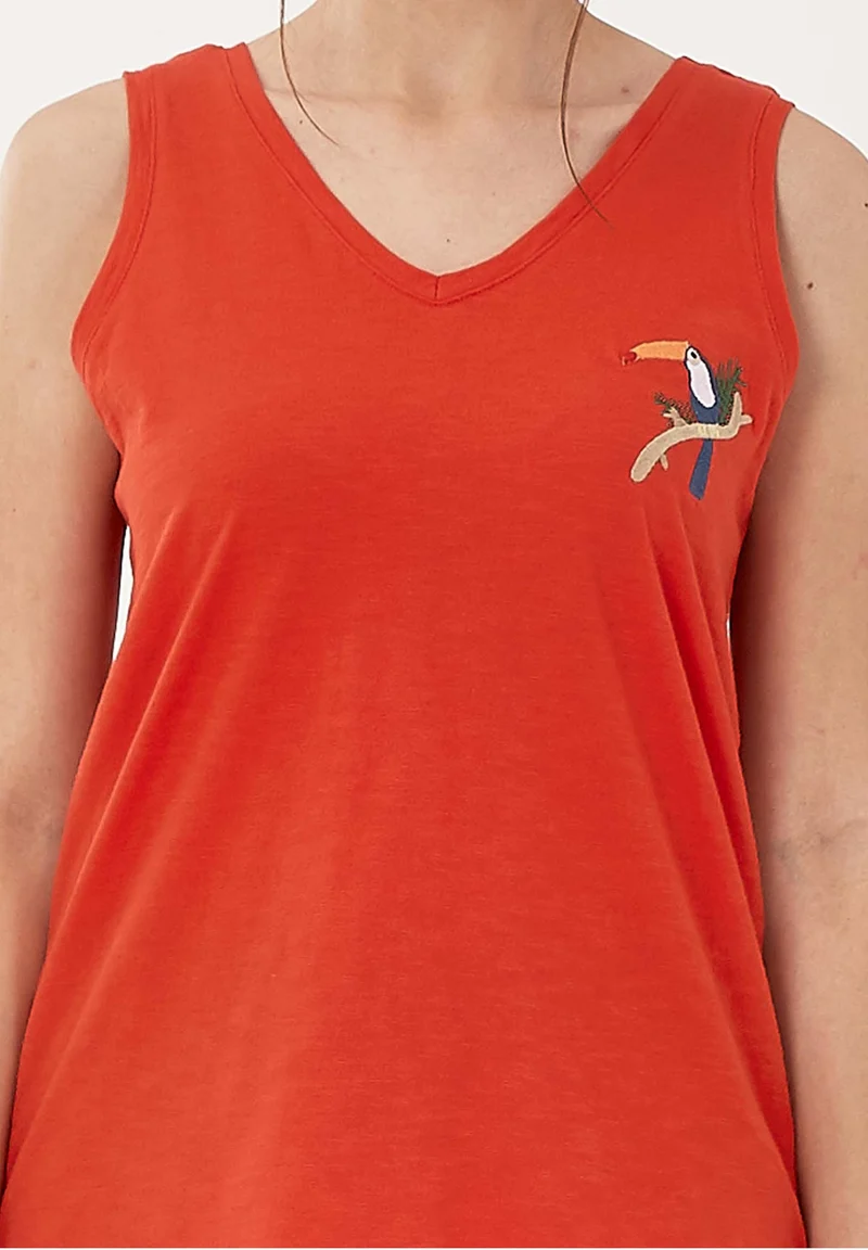 Tank-Top aus Bio-Baumwolle mit Stickerei