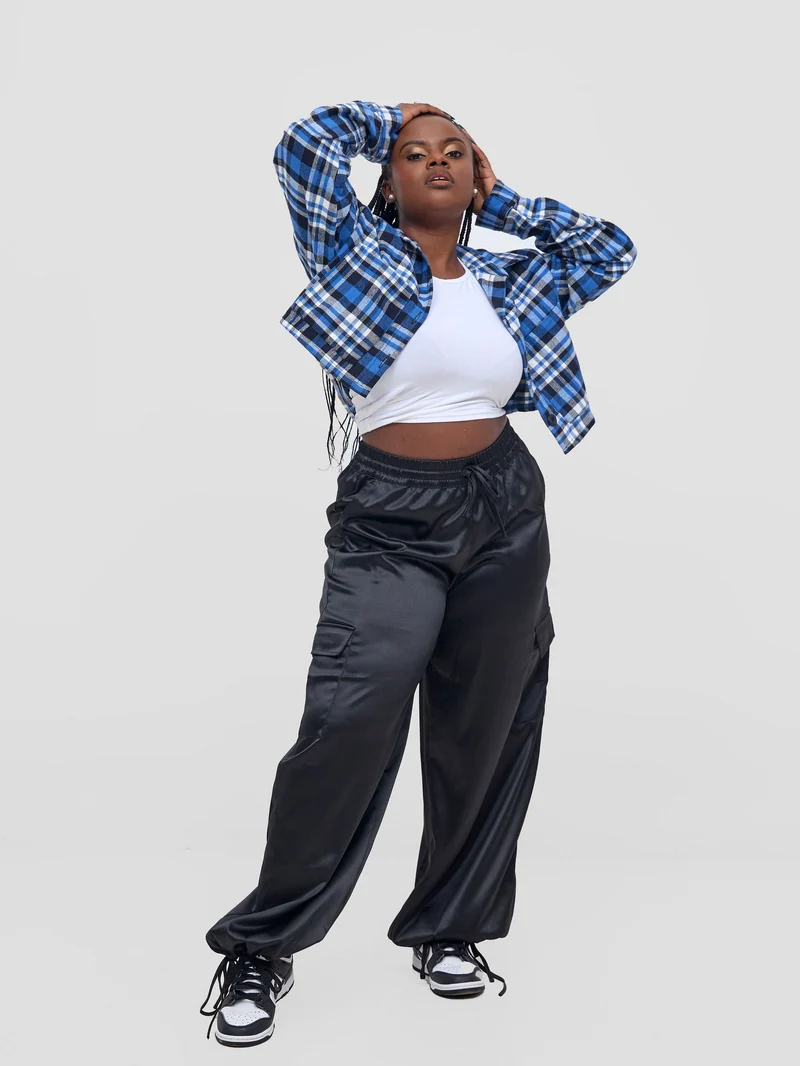 Zoya Aridi Cropped Jacket - Navy / Blue
