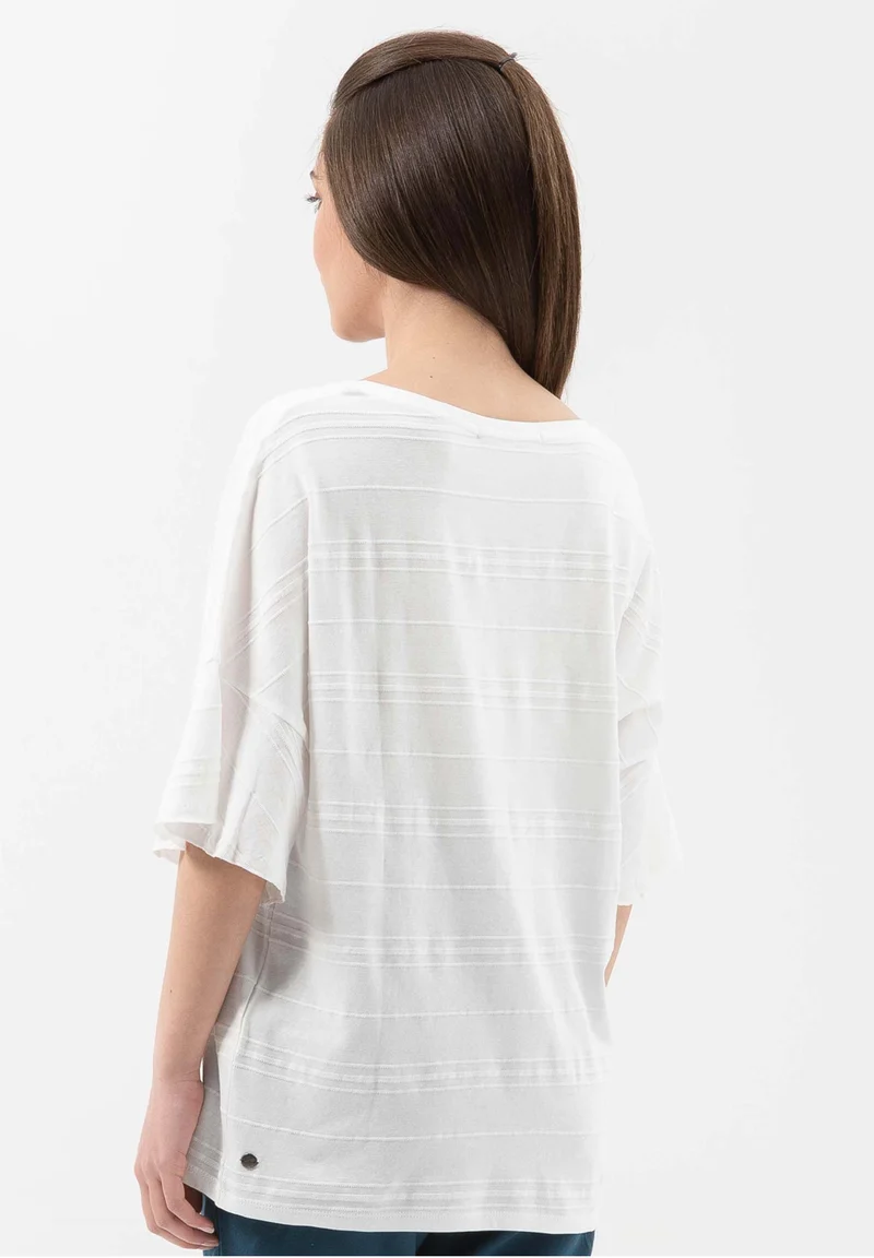 T-Shirt aus Bio-Baumwolle mit Volant-Ärmeln